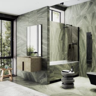 Шторка на ванну MaybahGlass MGV-783-6 70см чёрный