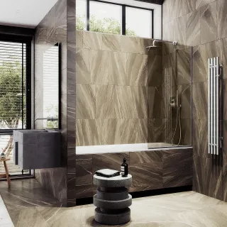 Шторка на ванну MaybahGlass MGV-250-5у 30см хром матовый