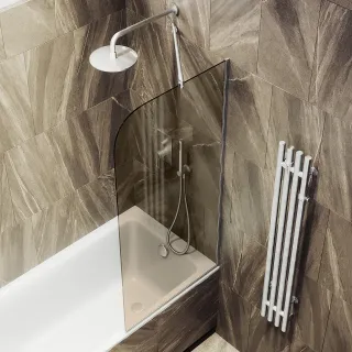 Шторка на ванну MaybahGlass MGV-59-5у 60см хром матовый