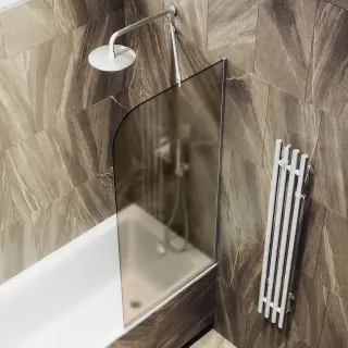 Шторка на ванну MaybahGlass MGV-77-5у 90см хром матовый