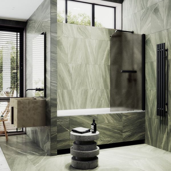 Шторка на ванну MaybahGlass MGV-766-6 40см чёрный