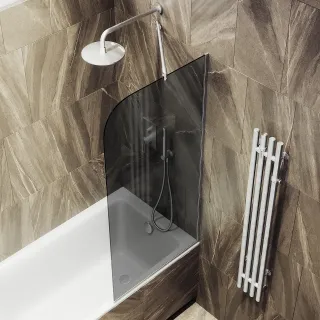 Шторка на ванну MaybahGlass MGV-152-5у 74см хром матовый