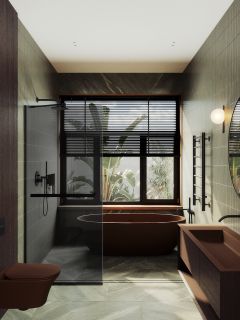 Душевая перегородка MaybahGlass MGD-729-6у 79см чёрный