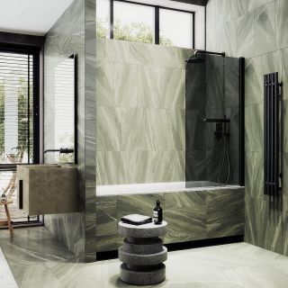 Шторка на ванну MaybahGlass MGV-779-6 60см чёрный