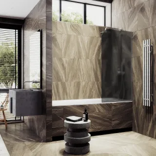 Шторка на ванну MaybahGlass MGV-87-5у 70см хром матовый