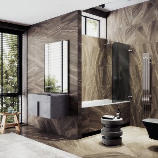 Шторка на ванну MaybahGlass MGV-653-4 70см хром глянцевый