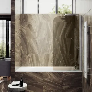 Шторка на ванну MaybahGlass MGV-606-5 50см хром матовый