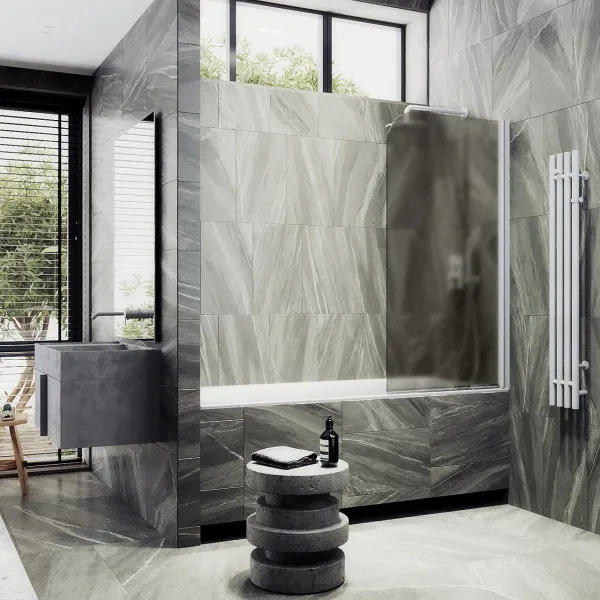 Шторка на ванну MaybahGlass MGV-612-1 60см белый