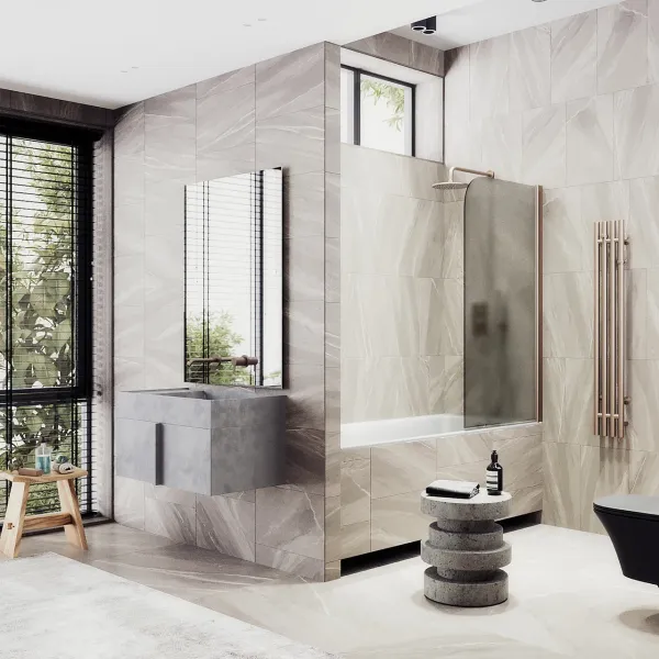 Шторка на ванну MaybahGlass MGV-607-2 50см бронза