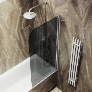 Шторка на ванну MaybahGlass MGV-613-5 60см хром матовый