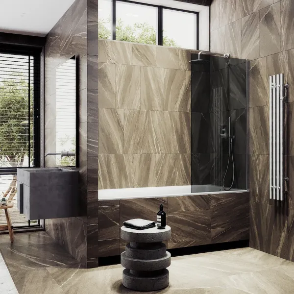 Шторка на ванну MaybahGlass MGV-83-5ш 90см хром матовый