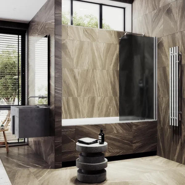 Шторка на ванну MaybahGlass MGV-619-5 70см хром матовый