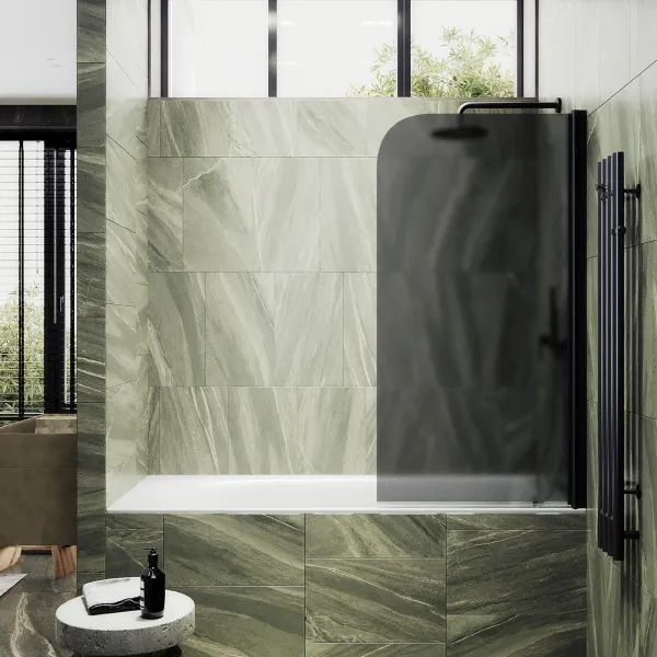 Шторка на ванну MaybahGlass MGV-624-6 80см чёрный