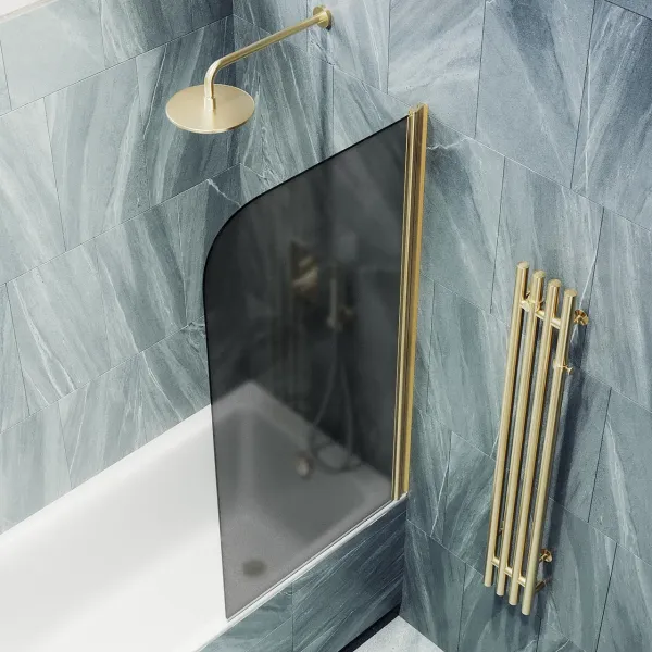 Шторка на ванну MaybahGlass MGV-619-3 70см золото