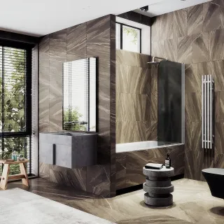 Шторка на ванну MaybahGlass MGV-609-5 50см хром матовый