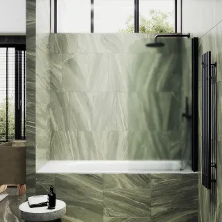 Шторка на ванну MaybahGlass MGV-605-6 40см чёрный