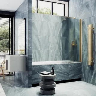 Шторка на ванну MaybahGlass MGV-610-3 50см золото