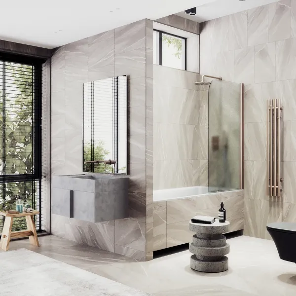 Шторка на ванну MaybahGlass MGV-620-2 70см бронза