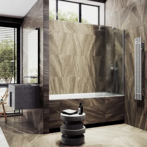 Шторка на ванну MaybahGlass MGV-91-5ш 50см хром матовый