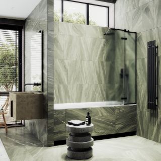 Шторка на ванну MaybahGlass MGV-920-6 99см чёрный