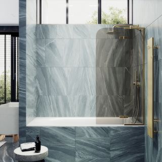 Шторка на ванну MaybahGlass MGV-657-3 69см золото