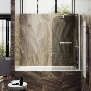 Шторка на ванну MaybahGlass MGV-783-5 70см хром матовый