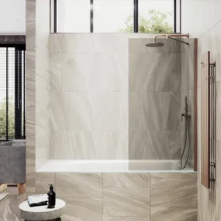 Шторка на ванну MaybahGlass MGV-70-2ш 80см бронза