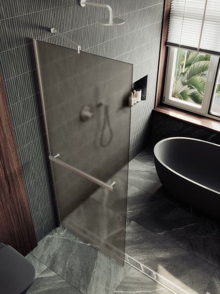 Душевая перегородка MaybahGlass MGD-728-5ш 79см хром матовый