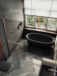 Душевая перегородка MaybahGlass MGD-728-5ш 79см хром матовый