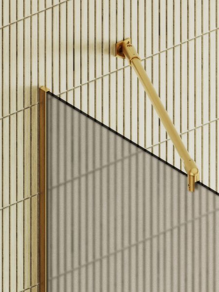 Душевая перегородка MaybahGlass MGD-728-3у 79см золото