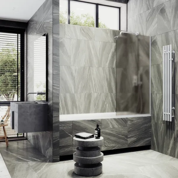 Шторка на ванну MaybahGlass MGV-76-1у 80см белый