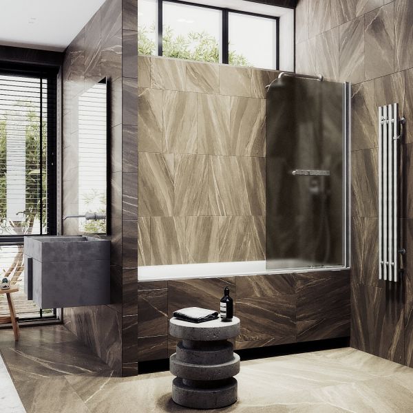 Шторка на ванну MaybahGlass MGV-772-5 50см хром матовый