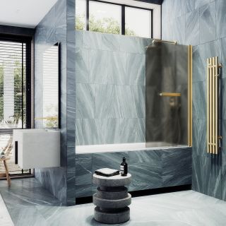 Шторка на ванну MaybahGlass MGV-784-3 70см золото