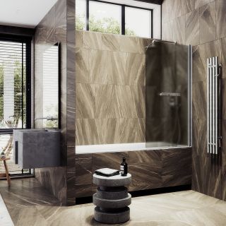 Шторка на ванну MaybahGlass MGV-784-5 70см хром матовый