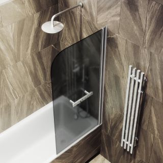 Шторка на ванну MaybahGlass MGV-792-5 80см хром матовый