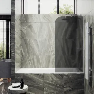 Шторка на ванну MaybahGlass MGV-89-1у 90см белый