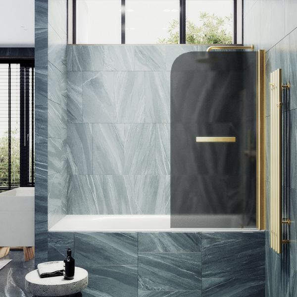 Шторка на ванну MaybahGlass MGV-768-3 40см золото