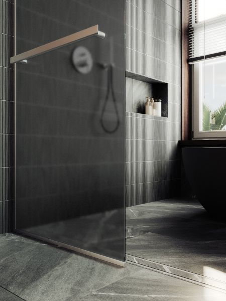 Душевая перегородка MaybahGlass MGD-730-5у 79см хром матовый