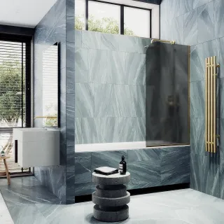 Шторка на ванну MaybahGlass MGV-145-3у 64см золото