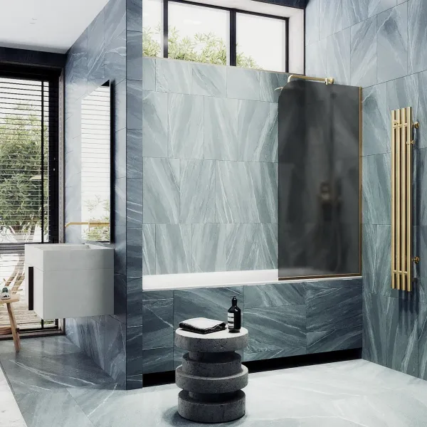 Шторка на ванну MaybahGlass MGV-251-3у 30см золото