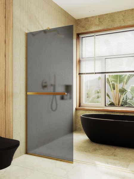 Душевая перегородка MaybahGlass MGD-730-3у 79см золото