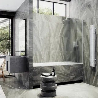 Шторка на ванну MaybahGlass MGV-93-1у 70см белый