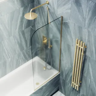 Шторка на ванну MaybahGlass MGV-93-3у 70см золото