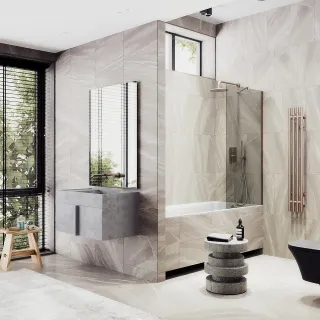 Шторка на ванну MaybahGlass MGV-69-2ш 70см бронза