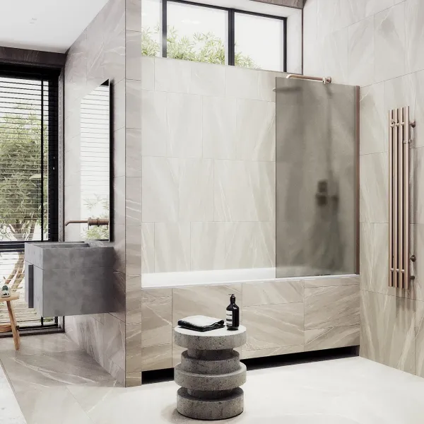 Шторка на ванну MaybahGlass MGV-74-2ш 60см бронза