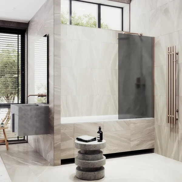 Шторка на ванну MaybahGlass MGV-87-2ш 70см бронза