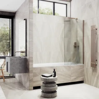 Шторка на ванну MaybahGlass MGV-90-2ш 40см бронза