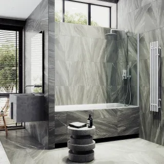 Шторка на ванну MaybahGlass MGV-248-1ш 30см белый