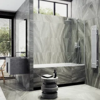 Шторка на ванну MaybahGlass MGV-63-1у 70см белый