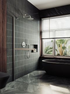 Душевая перегородка MaybahGlass MGD-726-5ш 79см хром матовый